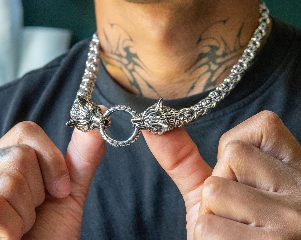 Byzantine Wolf Head Necklace