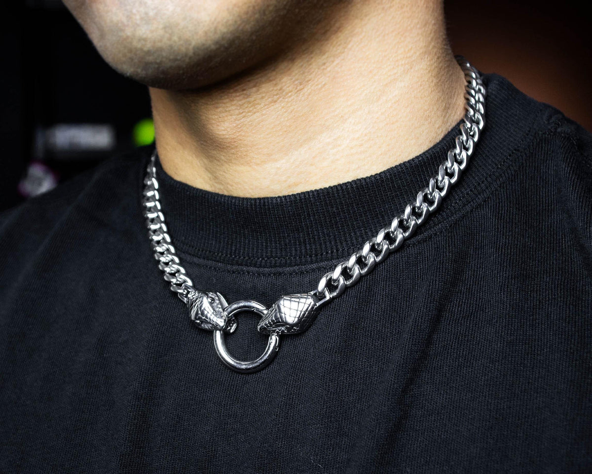 Miami Cuban Link Necklace: Snake Head Clasp
