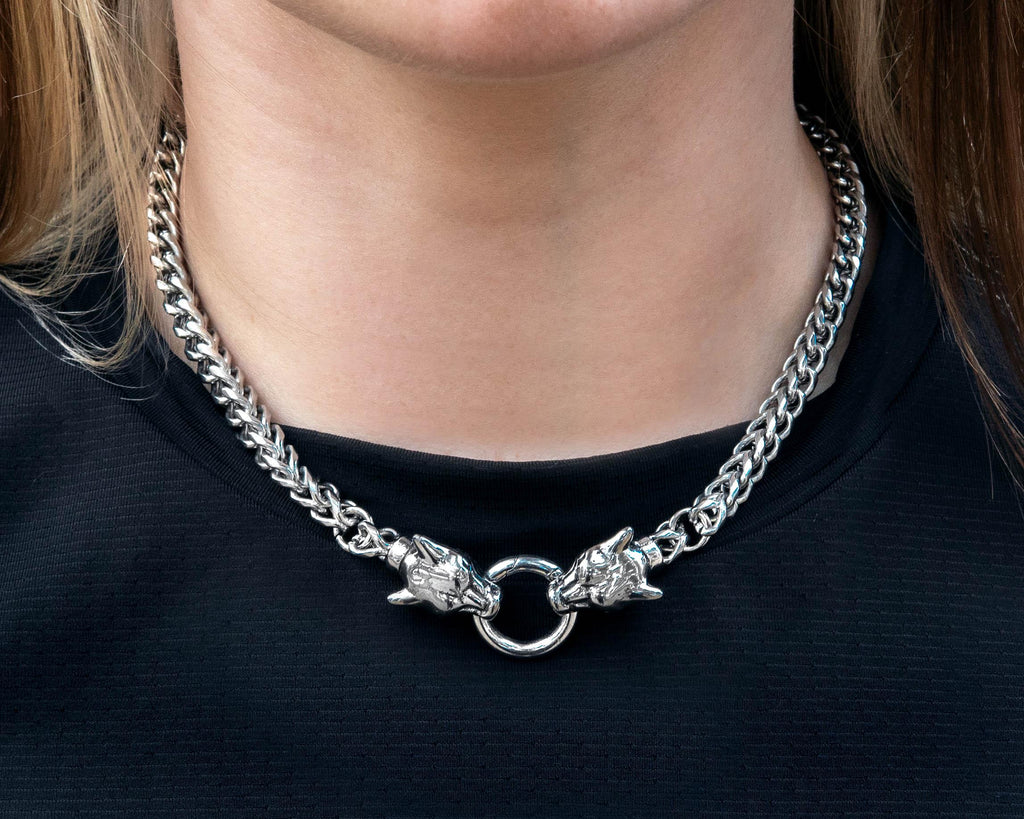 Jaguar Head Franco Link Necklace