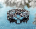 Wolf Head Bracelet – Double Row Franco Link