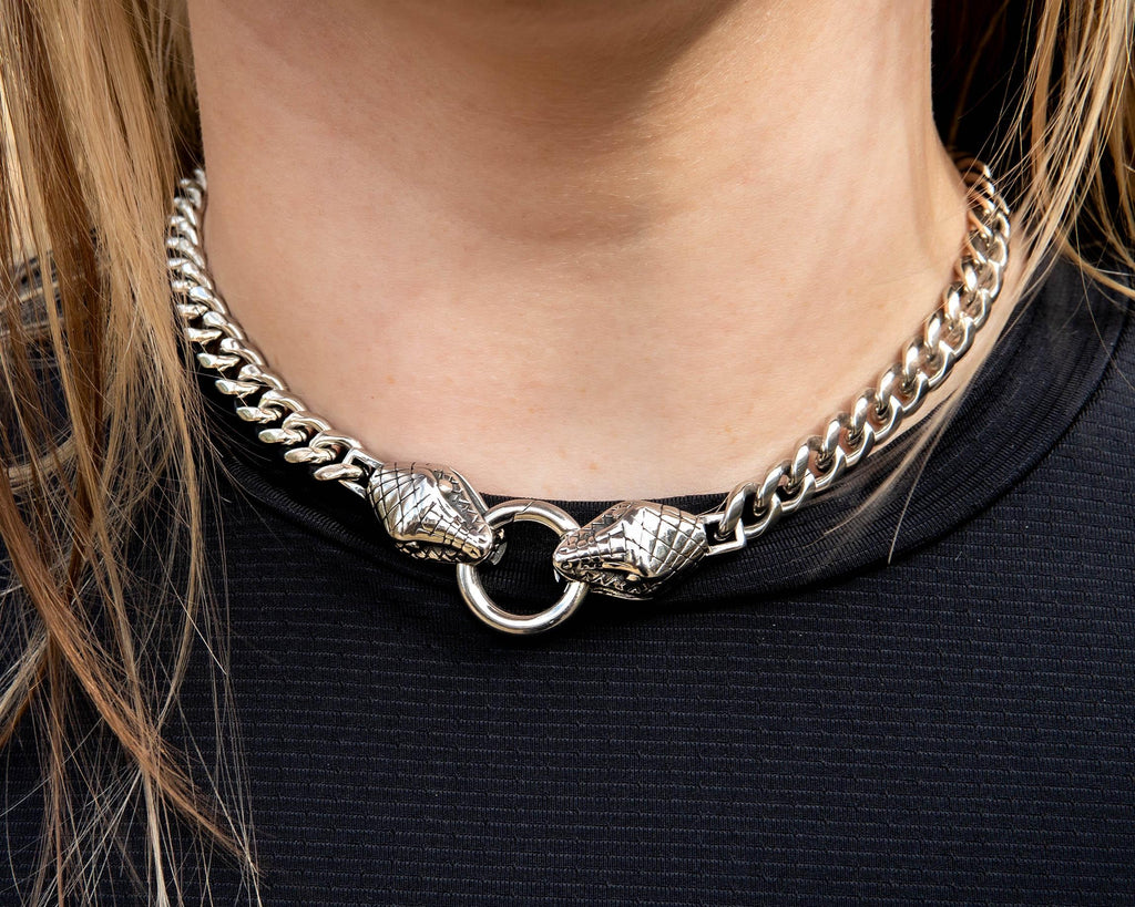 Miami Cuban Link Necklace: Snake Head Clasp