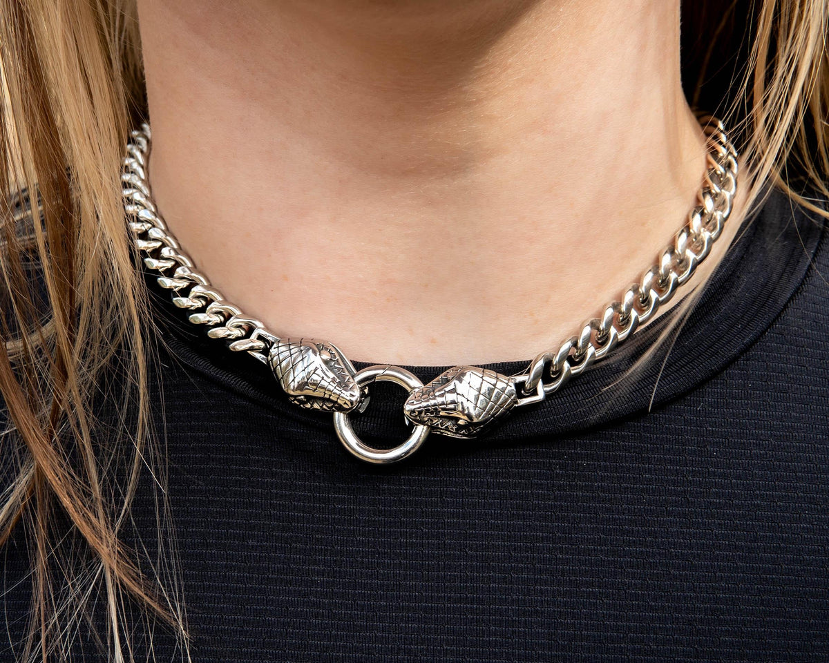 Miami Cuban Link Necklace: Snake Head Clasp