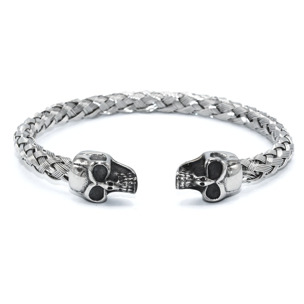 Skull Head Woven Bangle Bracelet