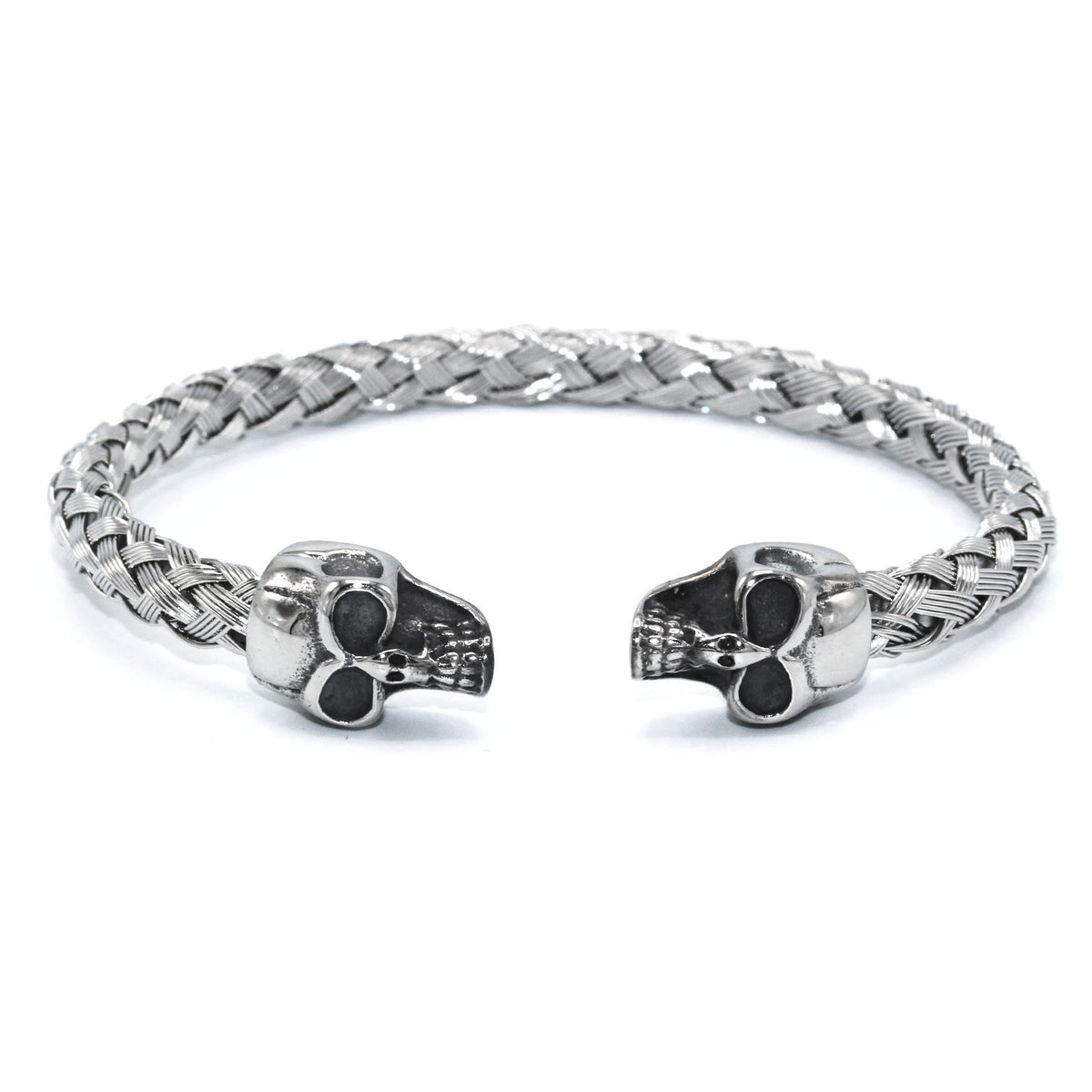 Skull Head Woven Bangle Bracelet
