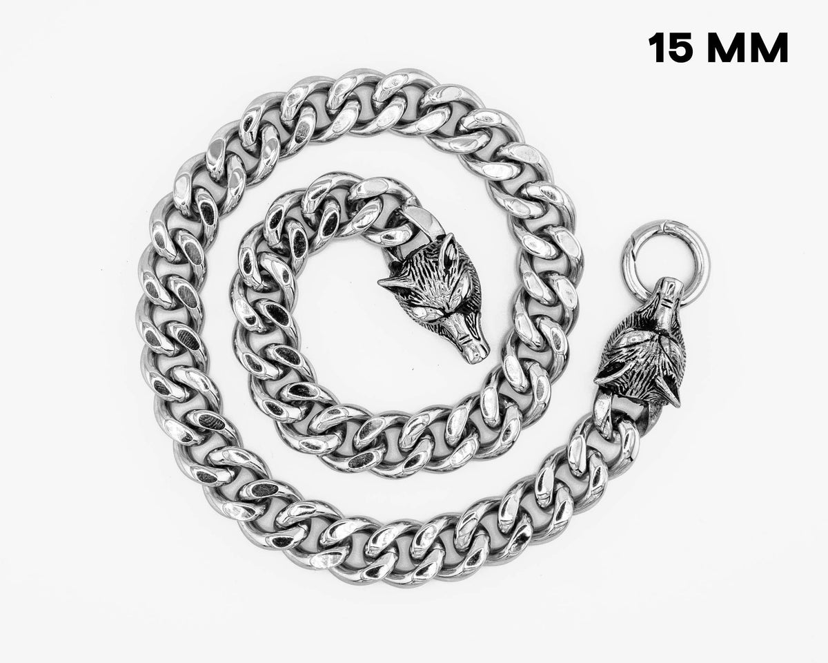 Wolf Head Miami Cuban Link Chain: Cerberus Necklace
