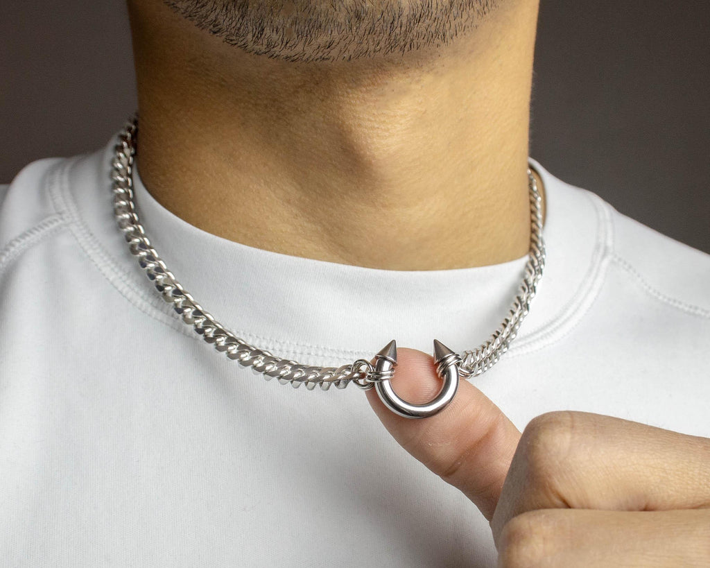 Septum Pendant With Cuban Chain Necklace