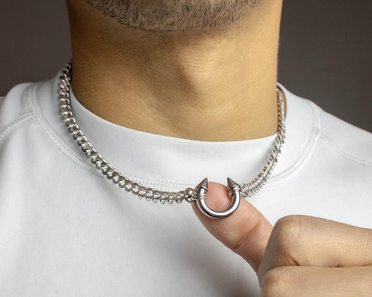Septum Pendant With Cuban Chain Necklace