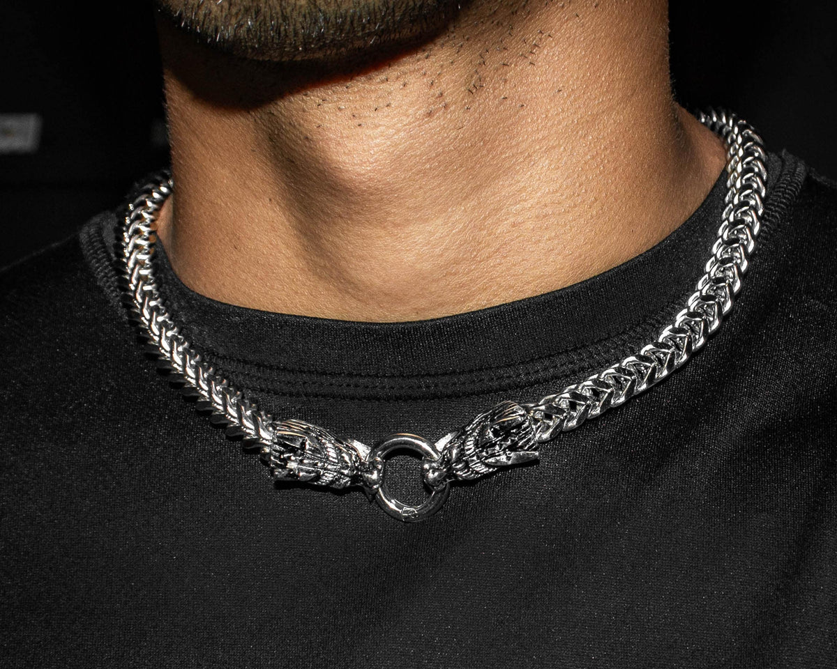 Franco Link Dragon Head Necklace