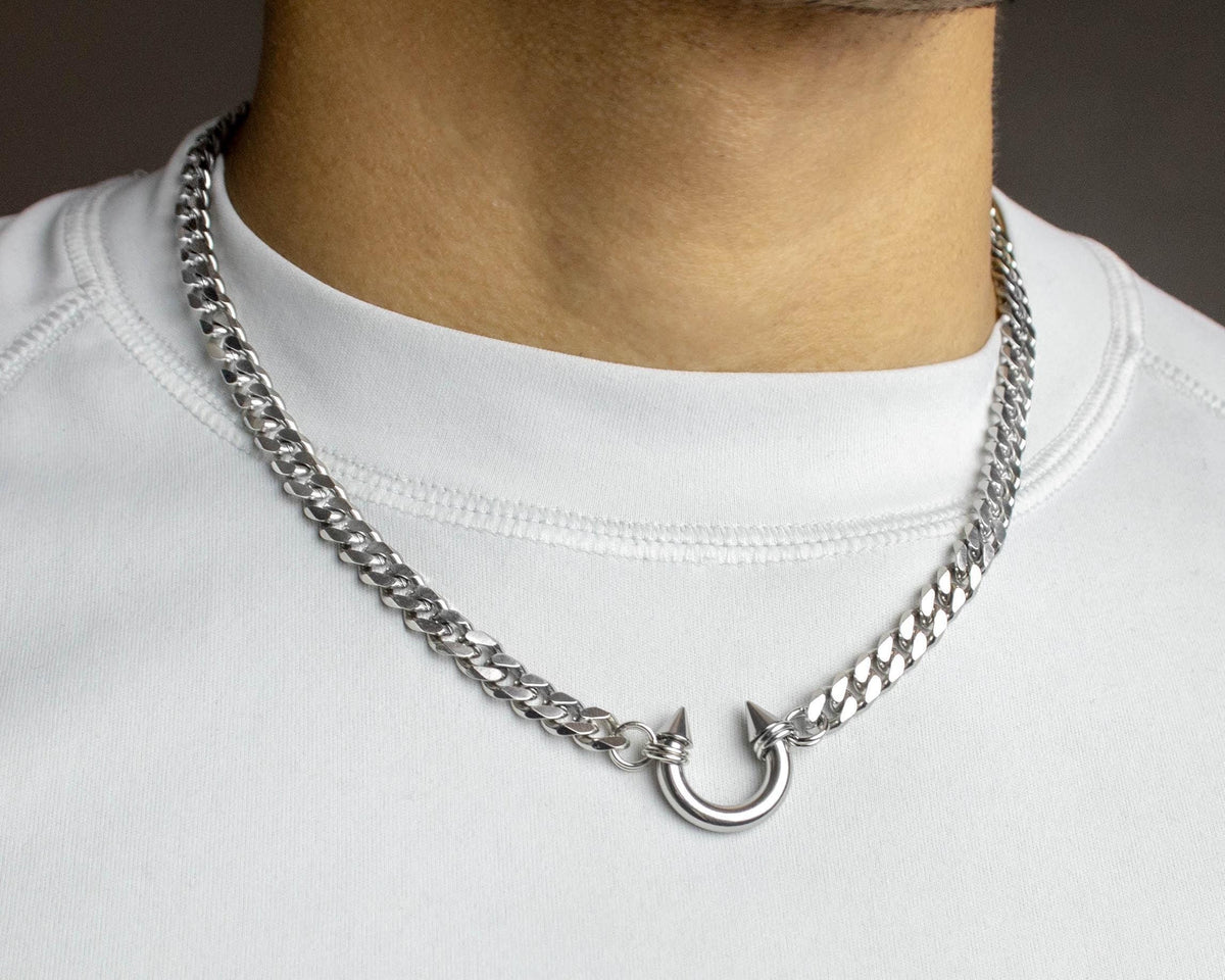 Septum Pendant With Cuban Chain Necklace