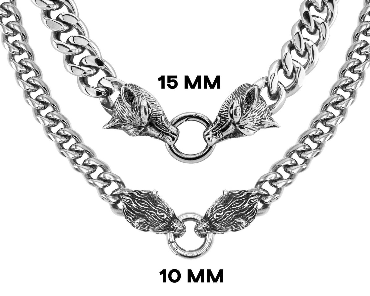 Wolf Head Miami Cuban Link Chain: Cerberus Necklace