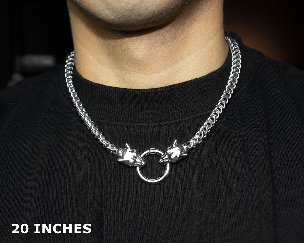 Jaguar Head Franco Link Necklace
