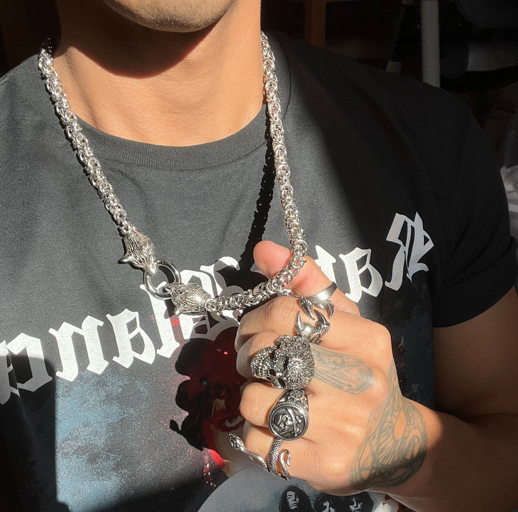 Byzantine Wolf Head Necklace