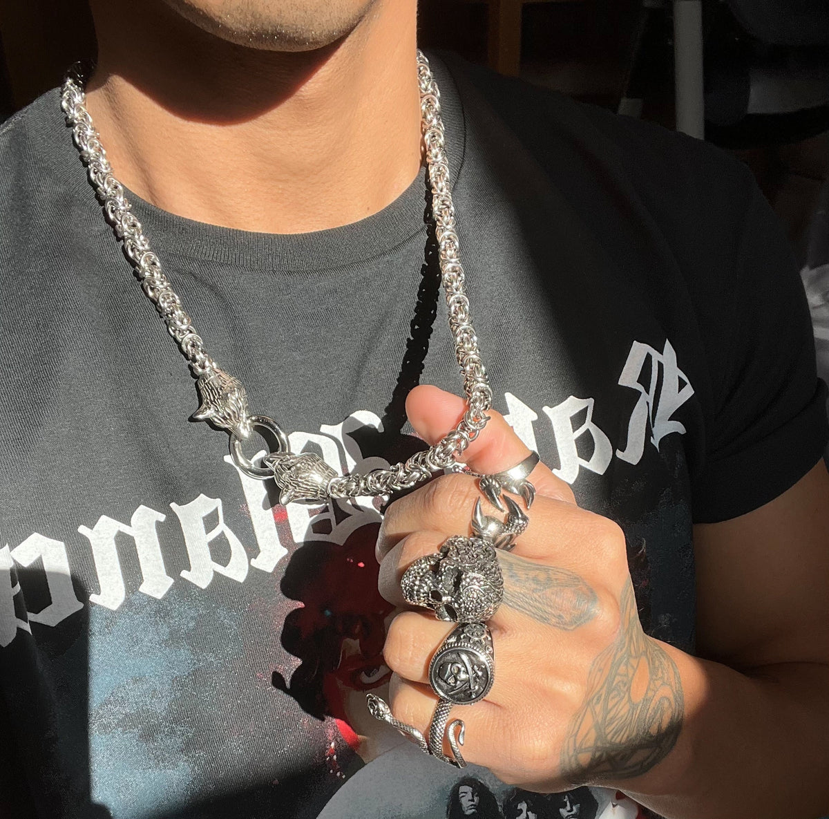 Byzantine Wolf Head Necklace