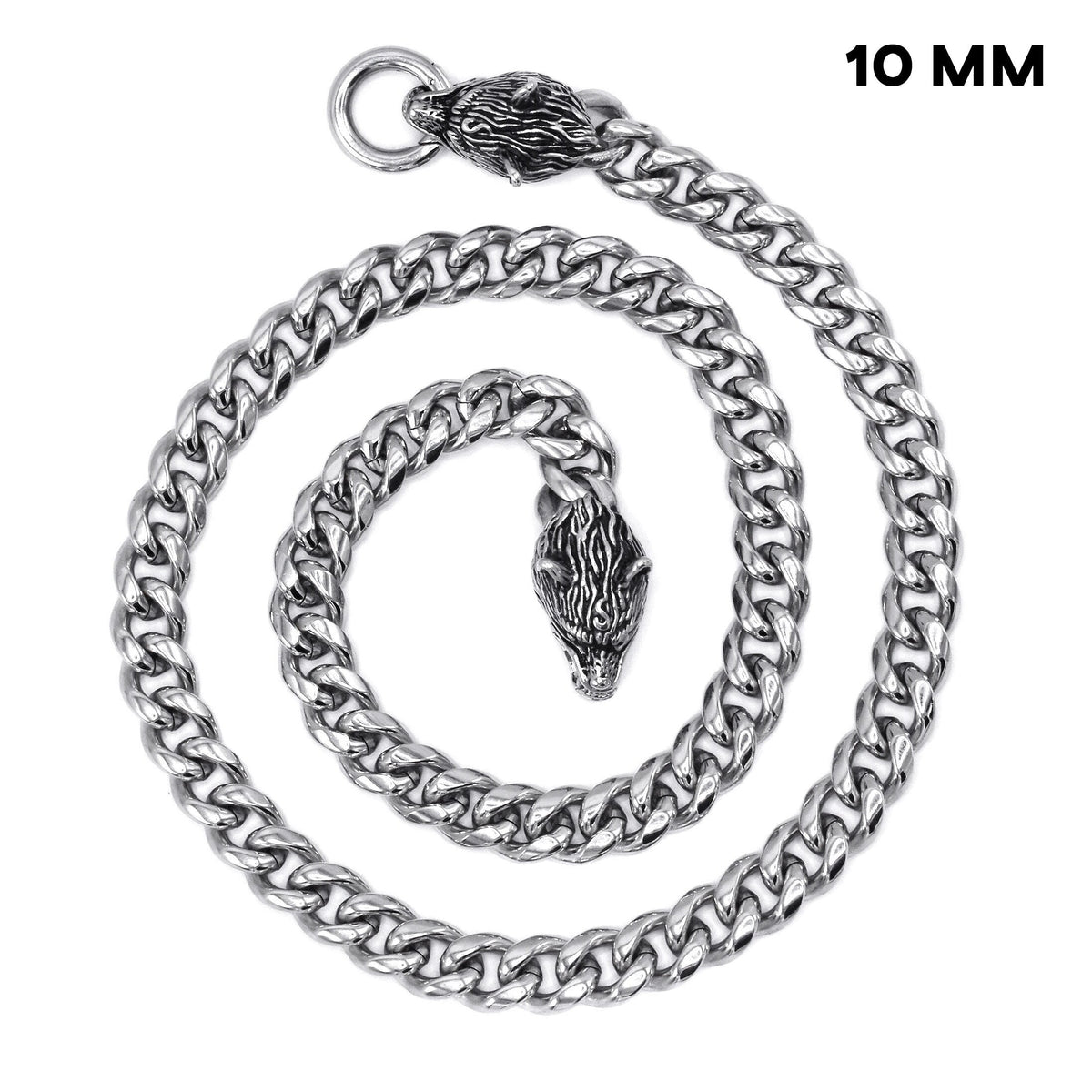 Wolf Head Miami Cuban Link Chain: Cerberus Necklace