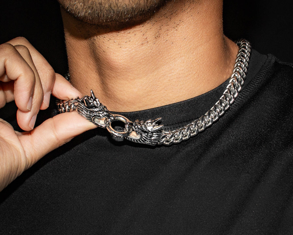 Franco Link Dragon Head Necklace