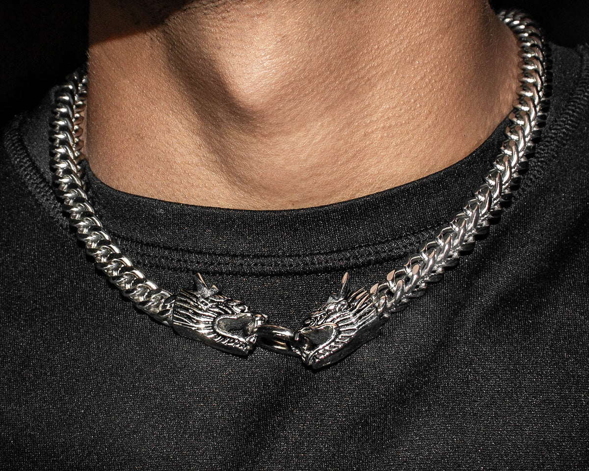 Franco Link Dragon Head Necklace