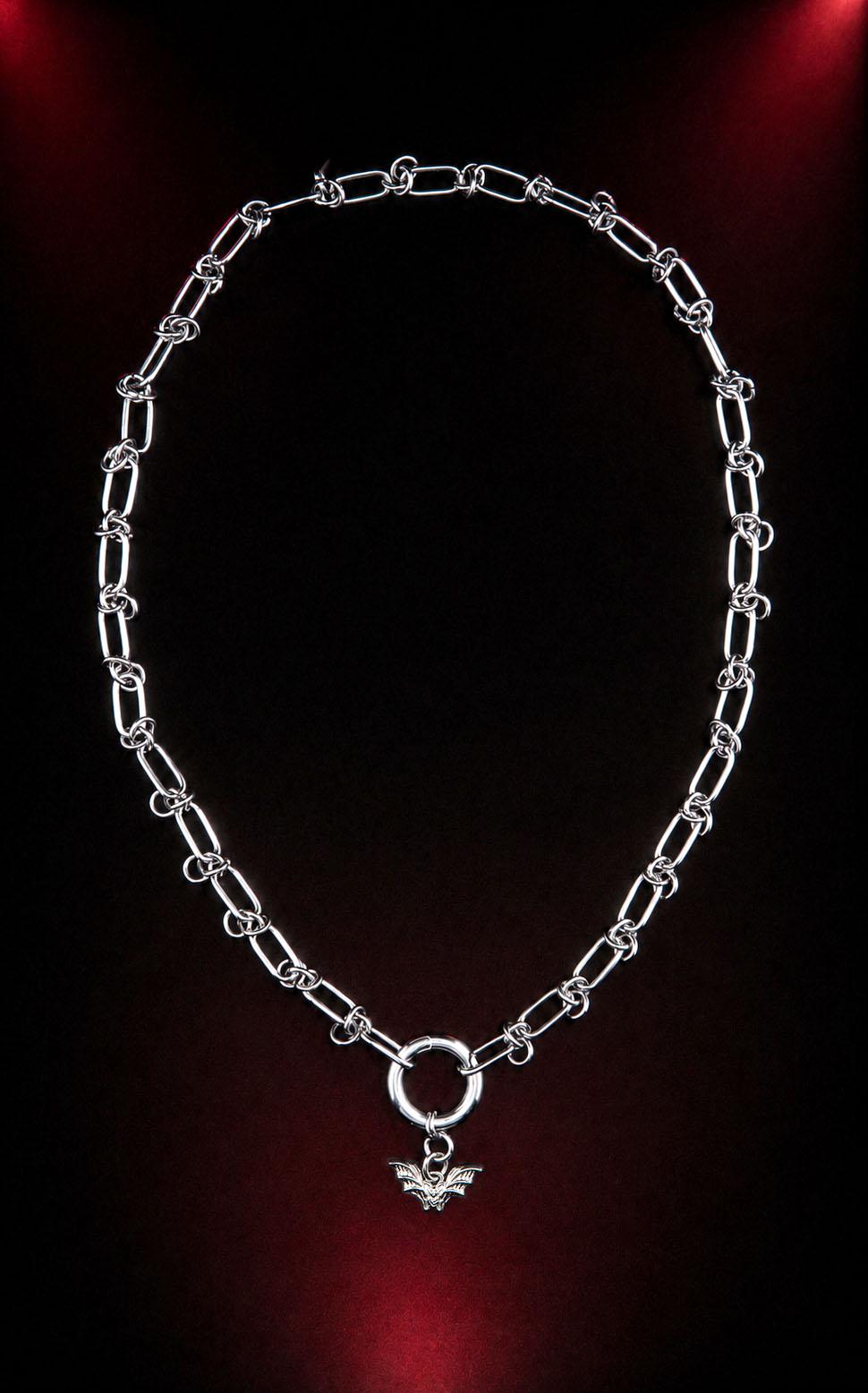 Silver Bat Alternative Necklace
