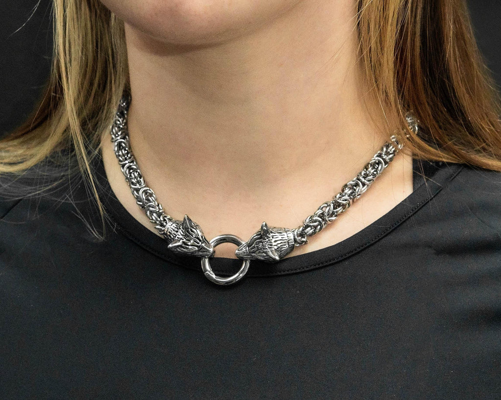 Byzantine Wolf Head Necklace