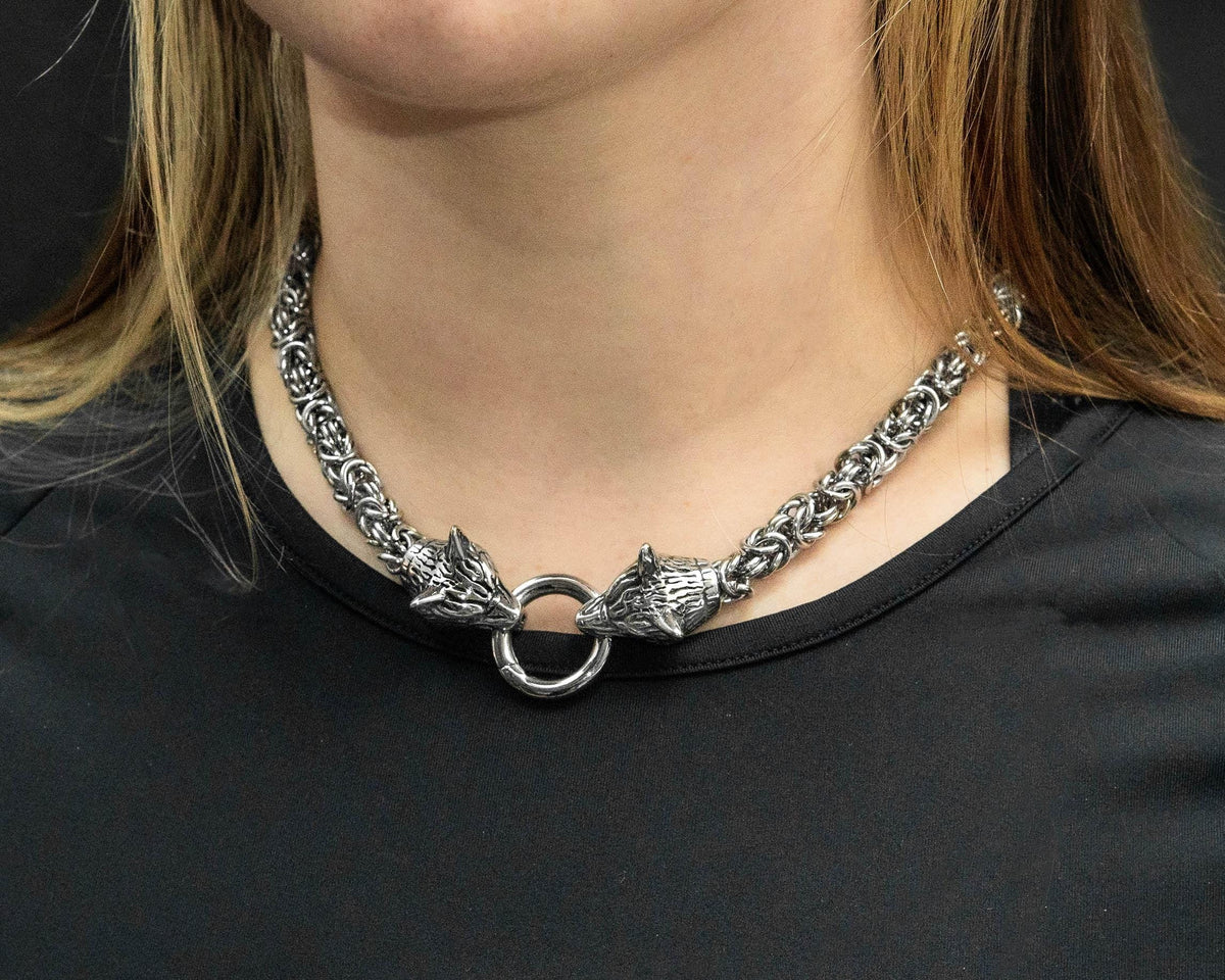 Byzantine Wolf Head Necklace