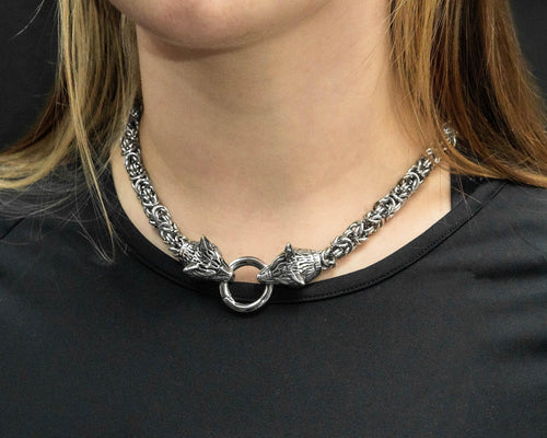 Byzantine Wolf Head Necklace