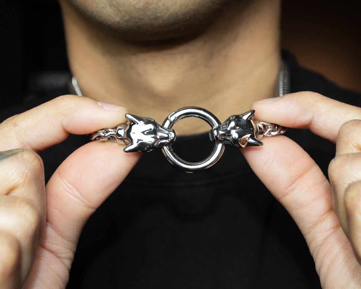 Jaguar Head Franco Link Necklace