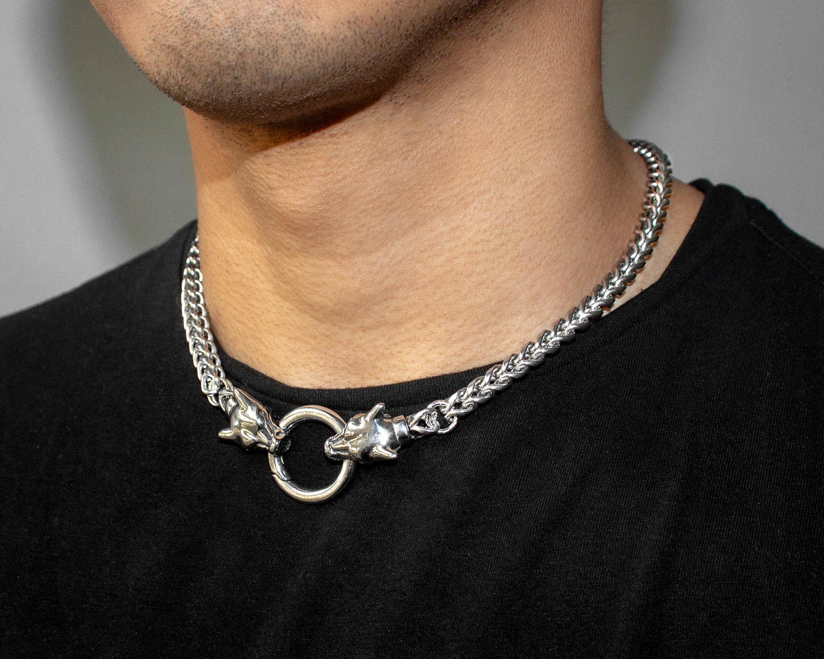 Jaguar Head Franco Link Necklace