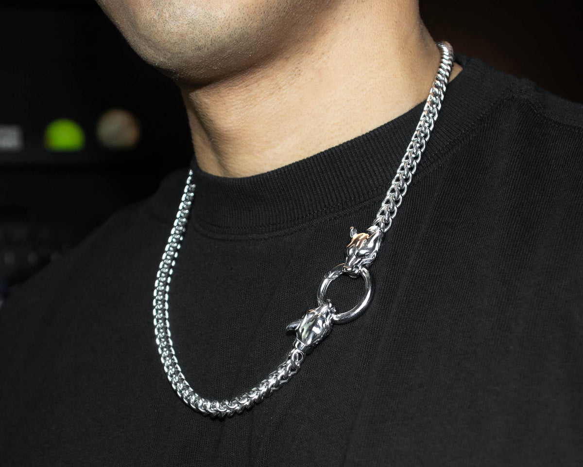 Jaguar Head Franco Link Necklace