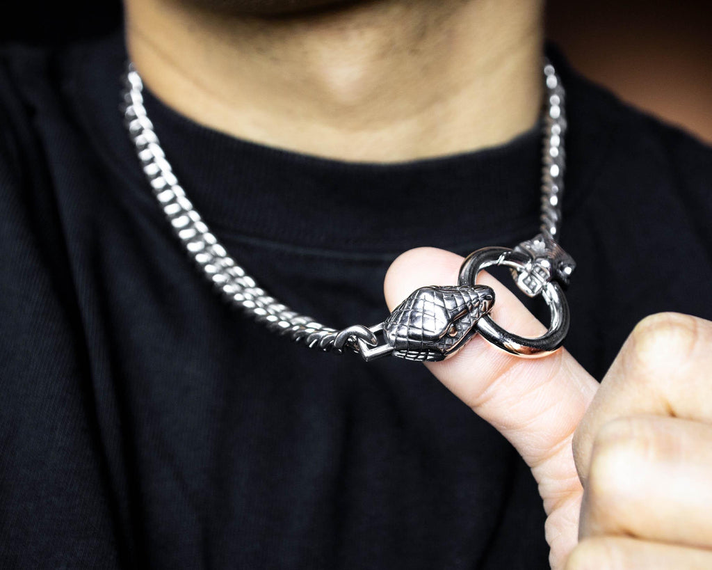 Miami Cuban Link Necklace: Snake Head Clasp