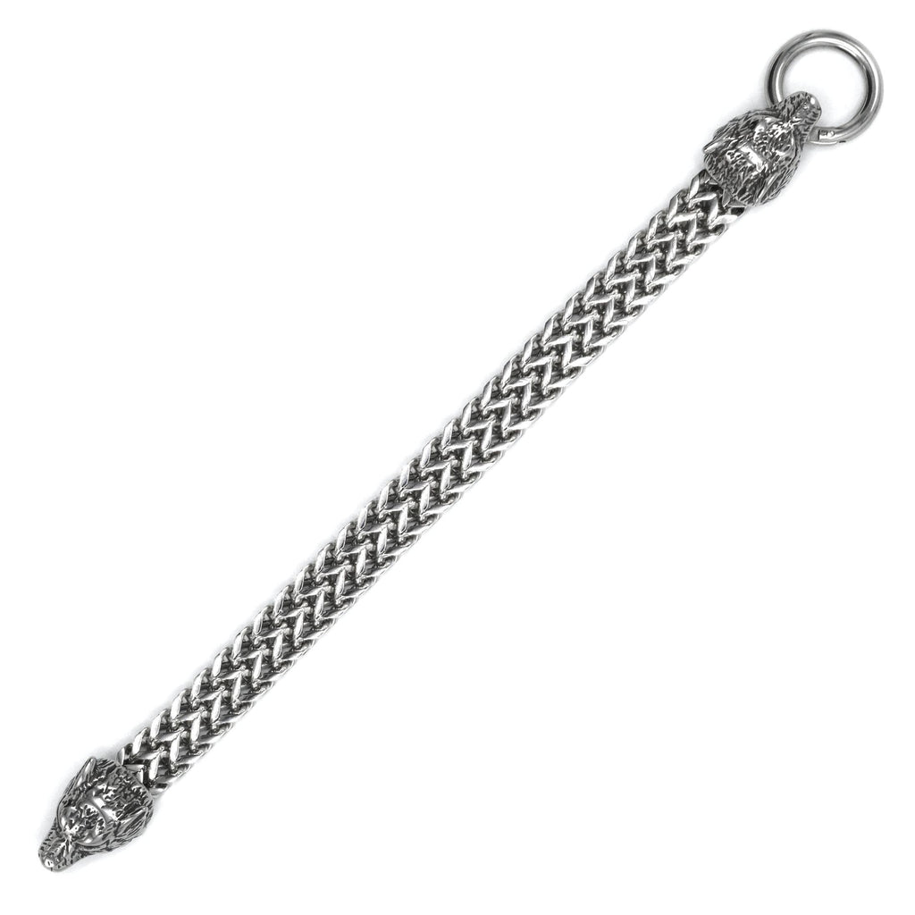 Wolf Head Double Row Franco Bracelet