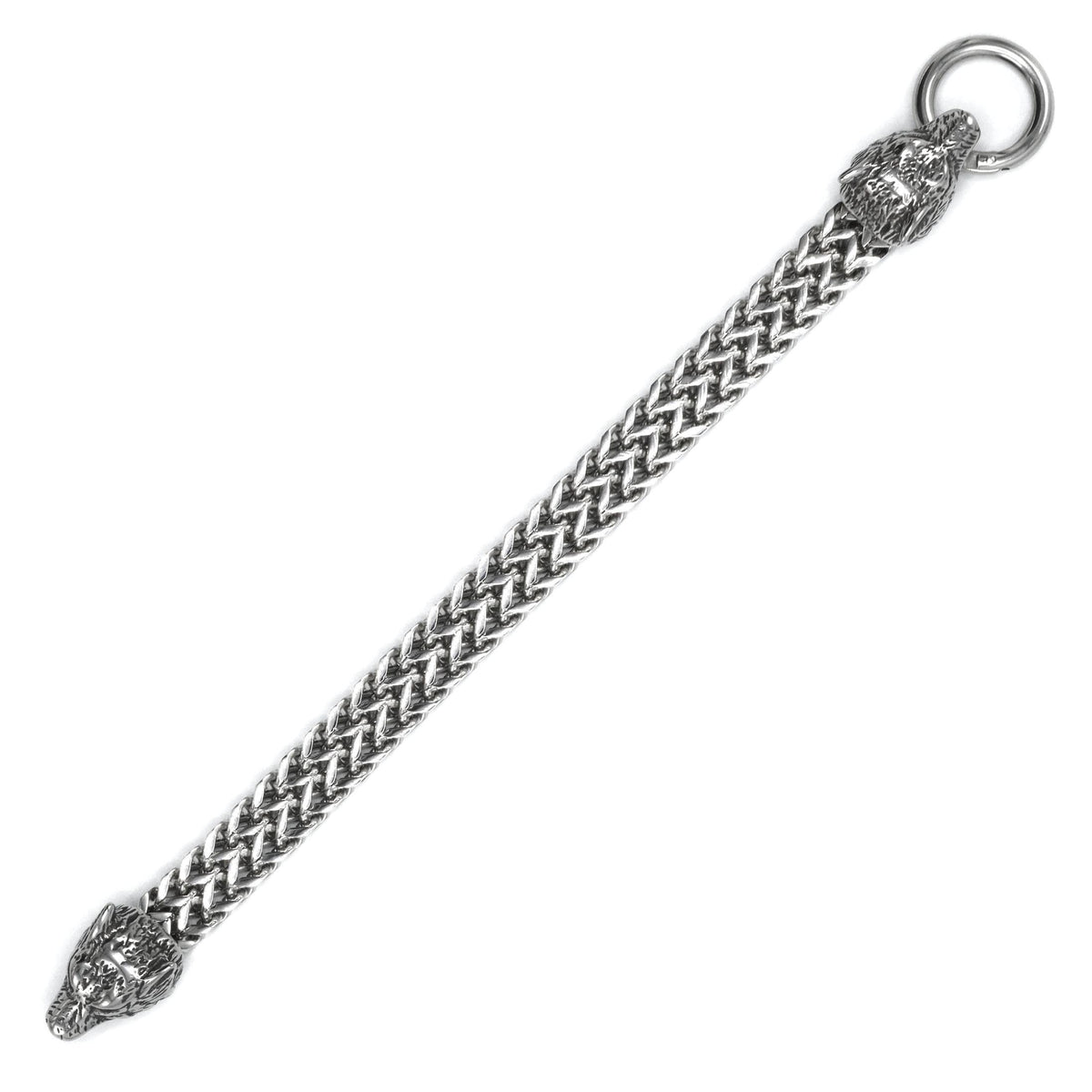 Wolf Head Double Row Franco Bracelet