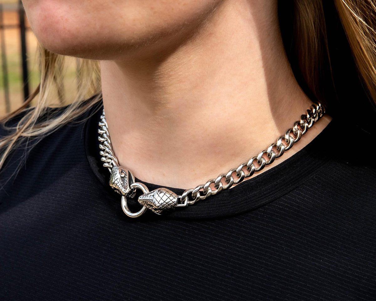 Miami Cuban Link Necklace: Snake Head Clasp