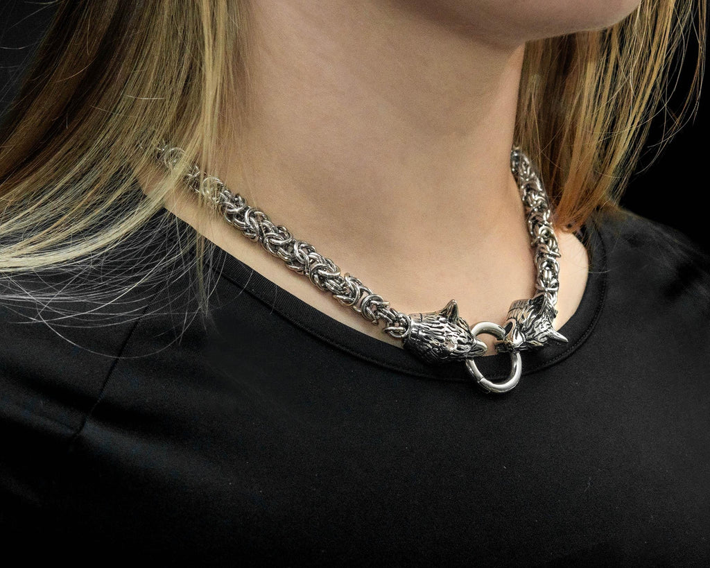 Byzantine Wolf Head Necklace