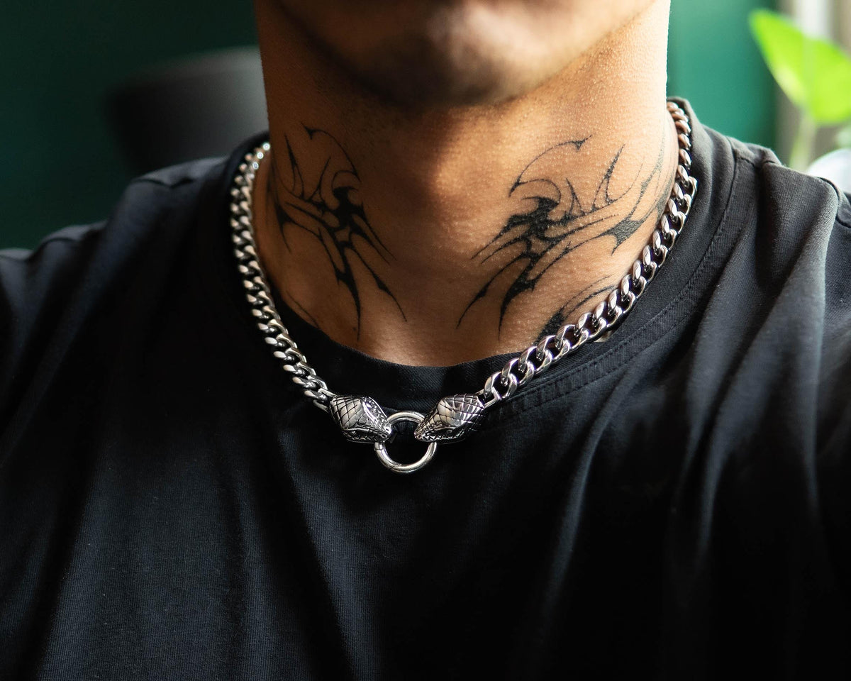 Miami Cuban Link Necklace: Snake Head Clasp
